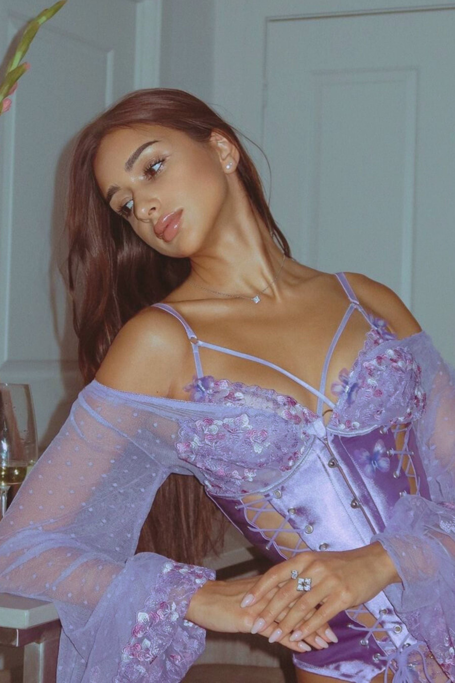 Madame X corset in Lilac